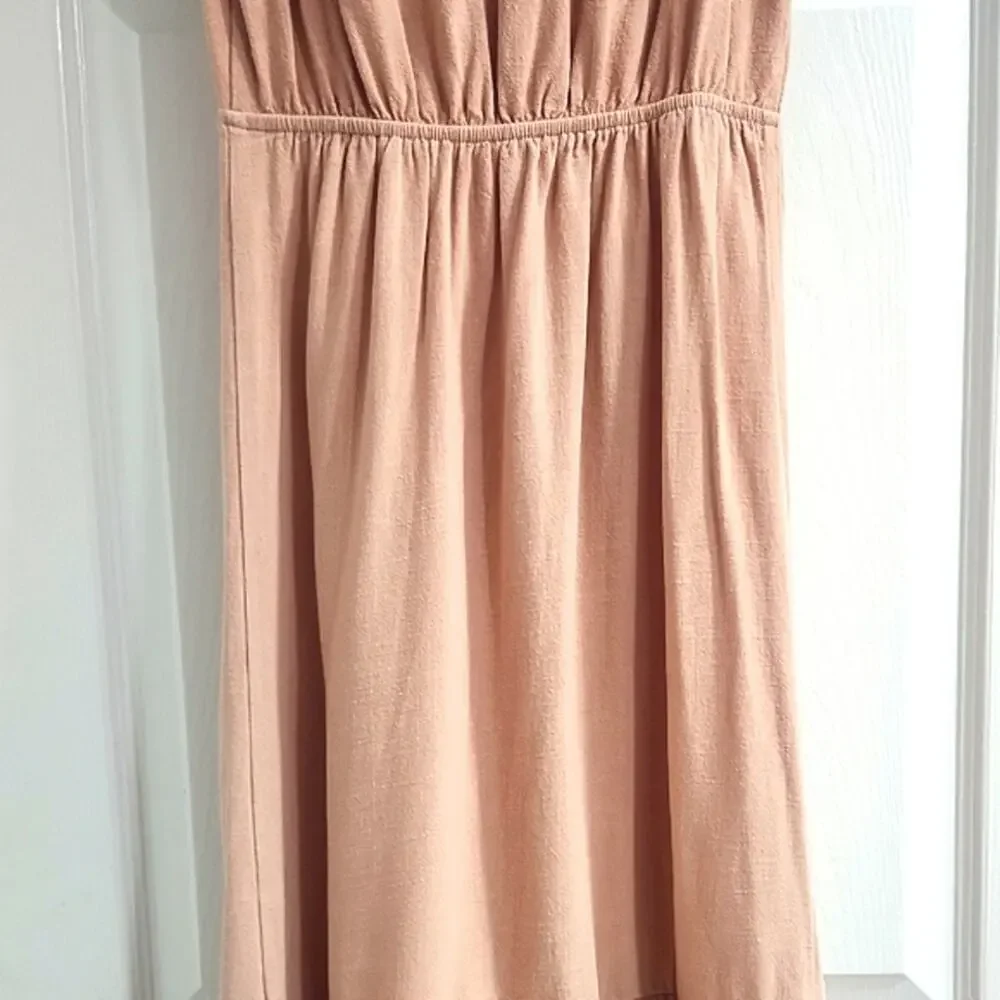 Monteau Sleeveless Ruffle Hem Dress in - Peach Color